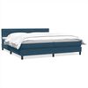 vidaXL Boxspringbett mit Matratze Dunkelblau 180x220 cm Samt