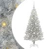 vidaXL Weihnachtsbaum mit 150 LEDs mit St&auml;nder Silber 120 cm PET