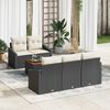 vidaXL Gartensofa-set mit Kissen 6 pcs Schwarz Poly-Rattan