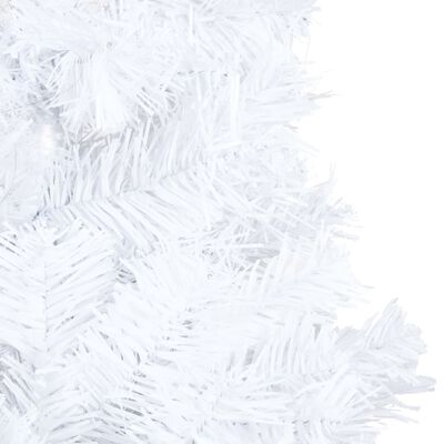 vidaXL Künstlicher Weihnachtsbaum mit LEDs & Kugeln Weiß 210 cm PVC