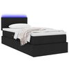 vidaXL Bett mit Stauraum und LED mit LED Schwarz 90 x 200 cm Stoff