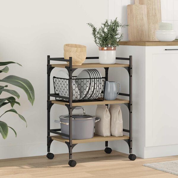 vidaXL K&uuml;chentrolley Artisan-Eiche 50 x 35 x 75,5 cm Holzwerkstoff