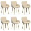 vidaXL Esszimmerst&uuml;hle 6 stk. Stoff Creme 56,5 x 50 x 87,5 cm