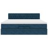 vidaXL Ottoman-Bett mit Matratzen & LED Dunkelblau 200x200 cm Samt