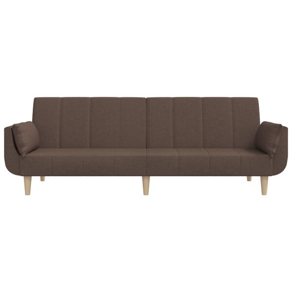 vidaXL Schlafsofa 2-Sitzer mit 2 Kissen Taupe Stoff