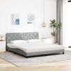 vidaXL Bett mit Matratze Hellgrau 180x200 cm Stoff