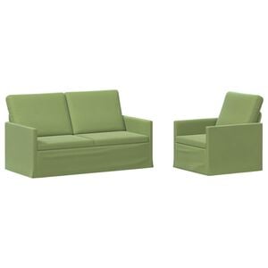 vidaXL Sofa-Set 2 pcs Hellgr&uuml;n Samt (V)