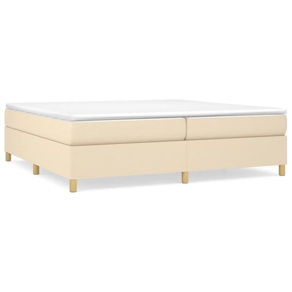 vidaXL Boxspringbett mit Matratze Creme 200x200 cm Stoff