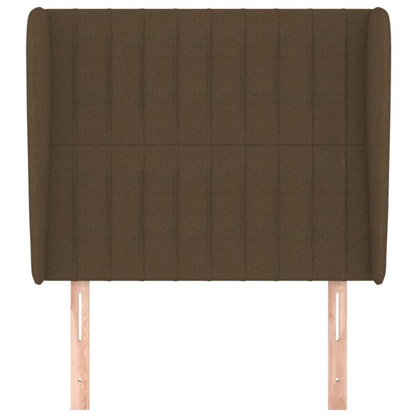vidaXL Kopfteil mit Ohren Dunkelbraun 93x23x118/128 cm Stoff