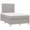 vidaXL Boxspringbett mit Matratze & LED Hellgrau 120x190 cm Stoff
