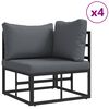 vidaXL Gartensofa-set mit Kissen 11 pcs Schwarz Aluminium