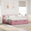 vidaXL Ottoman-Bett mit Matratzen & LEDs Rosa 200x200 cm Samt