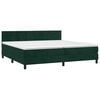 vidaXL Boxspringbett mit Matratze Dunkelgr&uuml;n 200x200 cm Samt