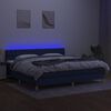 vidaXL Boxspringbett mit Matratze & LED Blau 200x200 cm Stoff