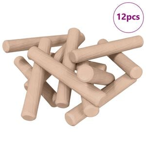 vidaXL Holzd&uuml;bel 12 pcs Braun &Oslash;6 x 40 mm Massivholz
