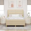 vidaXL Boxspringbett mit Matratze Creme 200 x 140 cm Stoff