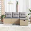 vidaXL Sofa Set mit Kissen 4 pcs Beige und Hellgrau Poly-Rattan