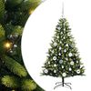 vidaXL K&uuml;nstlicher geflammter Weihnachtsbaum 150 LEDs Gr&uuml;n 120 cm