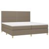 vidaXL Boxspringbett mit Matratze & LED Taupe 200x200 cm Stoff