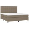 vidaXL Boxspringbett mit Matratze & LED Taupe 160x200 cm Stoff