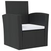 vidaXL 16-tlg. Garten-Lounge-Set mit Kissen Poly-Rattan Schwarz