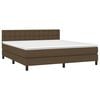 vidaXL Boxspringbett mit Matratze Dunkelbraun 180x200 cm Stoff