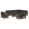 vidaXL Gartensofa-set 13 stk. Grau und Dunkelgrau Poly-Rattan