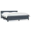 vidaXL Boxspringbett mit Matratze Dunkelgrau 200x210 cm Samt