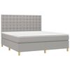 vidaXL Boxspringbett mit Matratze & LED Hellgrau 160x200 cm Stoff