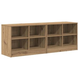 vidaXL Bettschrank 2 pcs Artisan-Eiche 66 x 33 x 48 cm Holzwerkstoff
