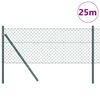vidaXL Zaunpfosten Gr&uuml;n 25 x 0,4 m (40 x 40 mm Maschen) Stahl und PVC