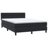 vidaXL Boxspringbett mit Matratze Schwarz 160x210 cm Samt