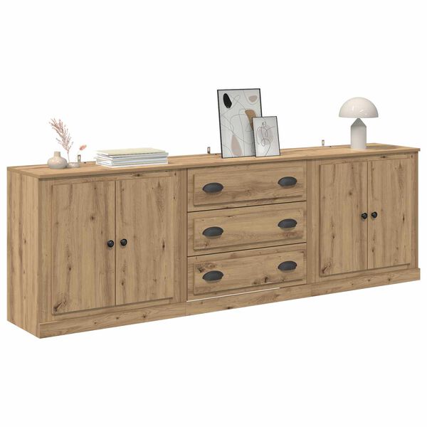 vidaXL Sideboards 3 pcs Artisan-Eiche 70 x 35,5 x 67,5 cm