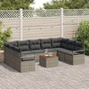 vidaXL Gartensofa-set mit Speicher 10 pcs Grau Poly-Rattan