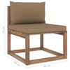 vidaXL Outdoor-Mittelsofa Paletten mit Kissen in Taupe