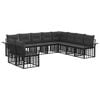 vidaXL Outdoor-Sofagarnitur 10 pcs Schwarz und Dunkelgrau Polyester