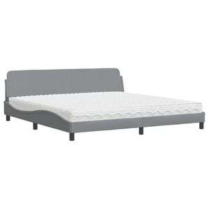 vidaXL Bett mit Matratze "Dover" Hellgrau 200x200 cm Stoff