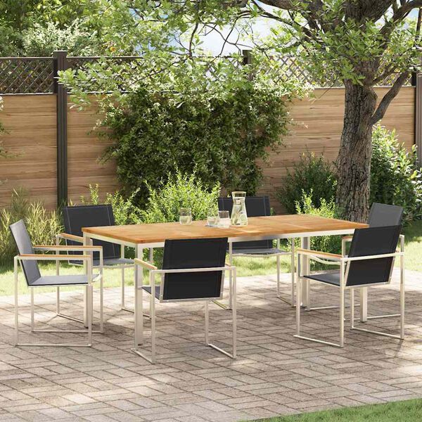 vidaXL Garten-Ess-Set 7 pcs Massives Teakholz