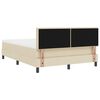 vidaXL Boxspringbett mit Matratze mit LED Creme 140 x 200 cm Stoff