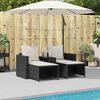 vidaXL 5-tlg. Garten-Sofagarnitur Kissen Stapelbar Schwarz Poly Rattan