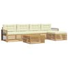 vidaXL Outdoor-Sofagarnitur 7 stk. Wei&szlig; und Creme Polyester