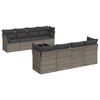 vidaXL 9-tlg. Garten-Sofagarnitur mit Kissen Grau Poly Rattan