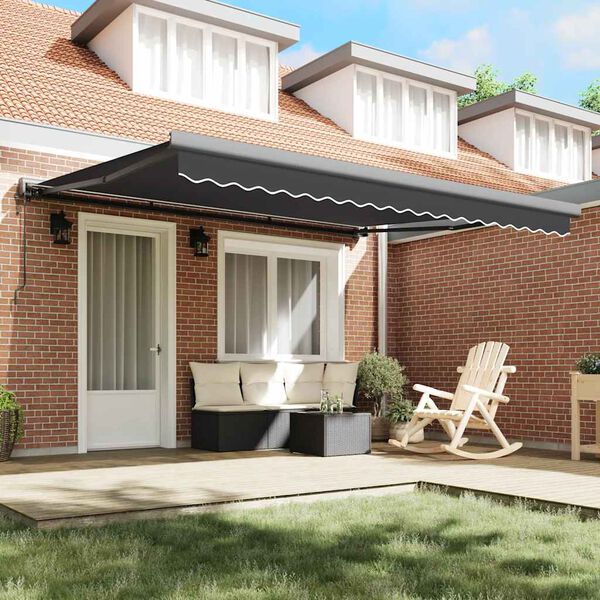 vidaXL Markise Einziehbar Anthrazit 4x3 m Stoff und Aluminium