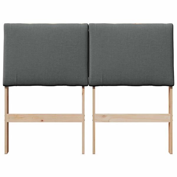 vidaXL Gepolstertes Kopfteil Dunkelgrau 120 cm Massives Kiefernholz