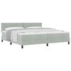 vidaXL Boxspringbett mit Kopfteil Hellgrau 200 x 200 cm Samt
