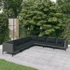 vidaXL 7-tlg. Garten-Lounge-Set mit Kissen Poly Rattan Dunkelgrau