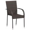 vidaXL Stapelbare Gartenstühle 2 Stk. Poly Rattan Braun