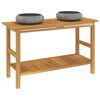 vidaXL Waschtisch mit Schwarzen Marmorbecken Massivholz Teak
