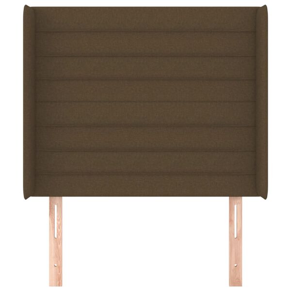 vidaXL Kopfteil mit Ohren Dunkelbraun 93x16x118/128 cm Stoff