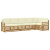 vidaXL Outdoor-Sofagarnitur 6 Stk. Wei&szlig; und Creme Polyester